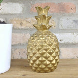 Vintage Fairy Garden Home Decor Gold Ceramic Pineapple Ornament