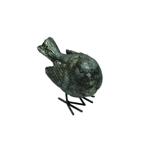 Vintage Fairy Garden Ornaments Antique Style Silver Bird
